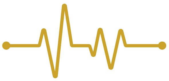 Abstract yellow background with a heartbeat-like waveform pattern.